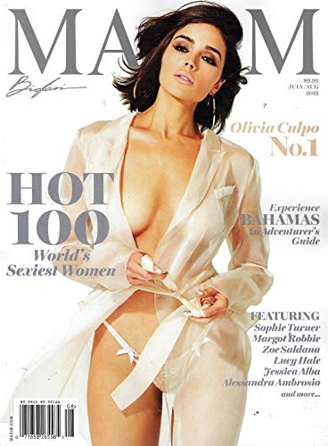MAXIM Magazine (July August, 2019) OLIVIA CULPO Cover, HOT 100 WORLD'S SEXIST WOMEN, Bahamas Adventure's Guide