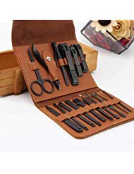 AIWOGEP 16 Pieces Manicure Set with PU Leather Case, Personal Care Tool Kits, Stainless Steel Pedicure Set,Nail Clippers Scissors Gifts for Men/Women, Anniversary, Christmas, Birthday