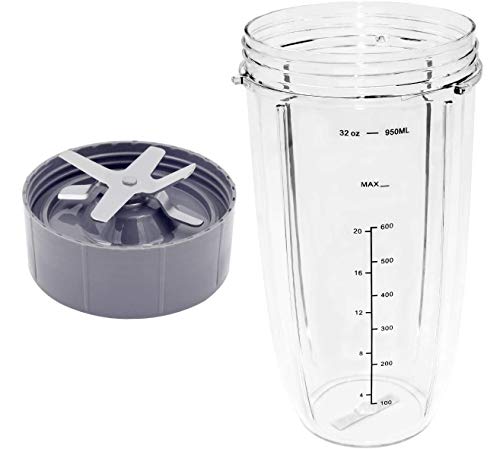 Blender Cup and Blade Replacement, 32 Oz Cups and Extractor Blade for Nutribullet Blender 600W/ 900W Models for NutriBullet Blender Blade Replacement Parts