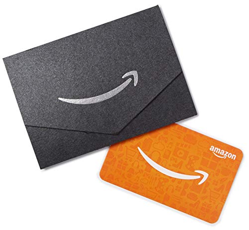 Book Cover Amazon.com $10 Gift Card in a Black and Silver Mini Envelope