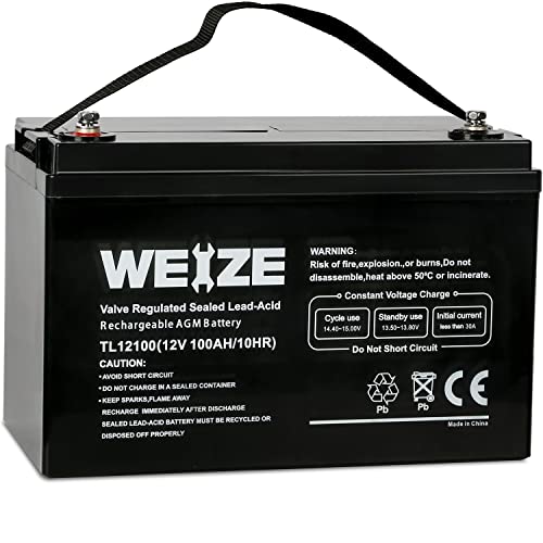Hykolity 12V 100AH Deep Cycle AGM Battery SLA Sealed Lead Acid UB121000 Battery Replaces 12 Volt 90AH