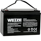 Weize Deep Cycle AGM 12 Volt 100Ah Battery, Maintenance-Free, 3% Self-Discharge Rate, 1150A Max Discharge Current, Perfect for RV, Solar, Trolling Motor, Wind, Marine, Camping and Off-Grid System