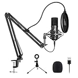 MAONO USB Microphone AU-A04 Plus Cardioid Condenser Podcast Mic 192kHz/24bit Plug and Play, Provide Two Mic Holders for Livestreaming, Voice Over, YouTube, Gaming, ASMR