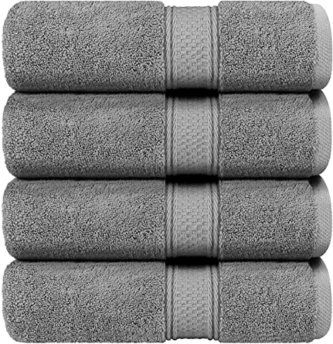 Book Cover Utopia Towels - Bath Towels Set, Grey - Luxurious 700 GSM 100% Ring Spun Cotton - Quick Dry, Highly Absorbent, Soft Feel Towels, Perfect for Daily Use (4-Pack)