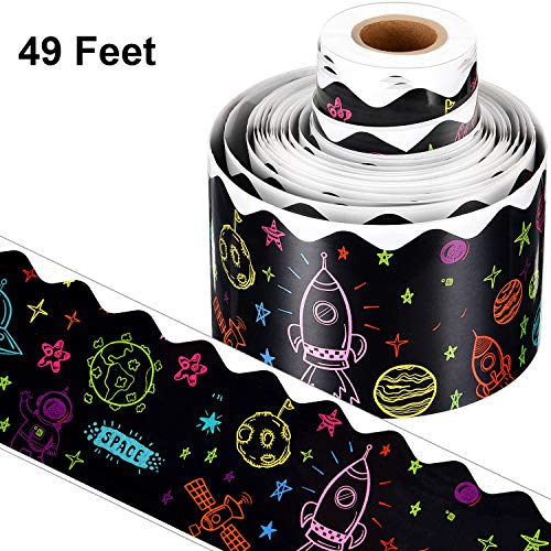 49 Feet Bulletin Board Borders School Themed Decorative Stickers Confetti Teaching Press Border for School Classroom Display Decoration (Color 3)