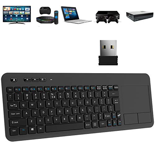 Wireless Keyboard, TedGem 2.4G Wireless Keyboard with Touchpad Keyboard Wireless Soft Touch Keyboard Ergonomic PC Touch Keyboard, Keyboard with Nano USB Receiver for Laptop/Mac/PC/Android TV