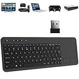 TedGem Wireless Keyboard, 2.4G Wireless Keyboard with Touchpad Keyboard Wireless Soft Touch Keyboard Ergonomic PC Touch Keyboard, Keyboard with Nano USB Receiver for Laptop/Mac/PC/Android TV