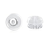 14K White Gold Earring Backs Hypoallergenic Soft Clear Silicone Earrings Backings Piercing Replacements Secure Safety for Studs Drop Nickel Free