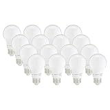 Amazon Basics A19 LED Light Bulbs, 60W Equivalent, 9W Energy Efficient, E26 Standard Base, Soft White 2700K, Dimmable, 10,000 Hour Lifetime, 16-Pack
