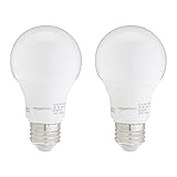 Amazon Basics A19 LED Light Bulbs, 75W Equivalent, Energy Efficient 12W, Daylight White 5000K, Non-Dimmable, 10,000 Hour Lifetime, 2-Pack