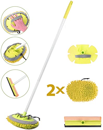 manfiter Car Wash Brush, Car Wash Mop (Yellow)