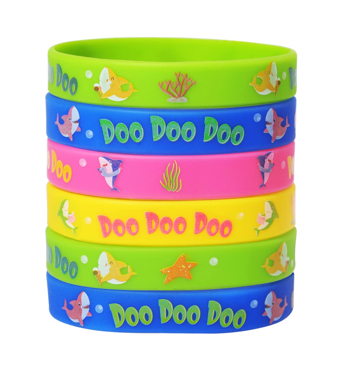 Shark Rubber Wristbands Bracelets - Kids Birthday Party Favors Supplies Gift Decorations