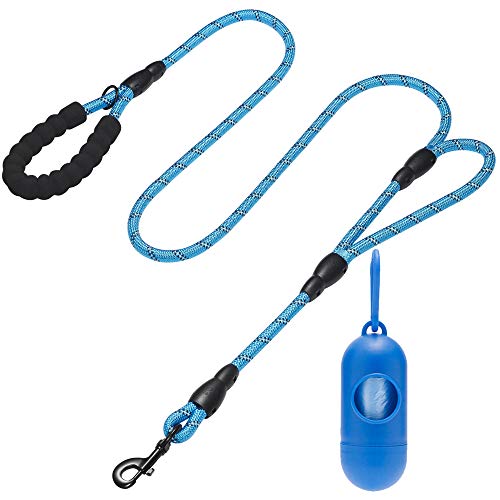 tobeDRI Heavy Duty Dog Leash - 2 Padded Handles, 6 feet Long - Dog Training Walking Leashes for Medium Large Dogs (Rope Leash-Blue)