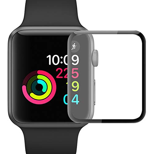 Book Cover YJan Screen Protector for Apple Watch Upgraded Tempered Glass HD-Clear Scratch Resistant No-Bubble Easy Installation Film Compatible for iWatch Series 3/2/1 (42mm 2 Pack)