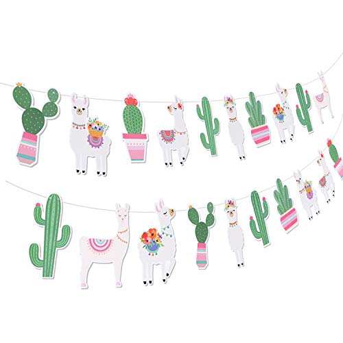 Llama Cactus Party Supplies Banners - Mexican Fiesta/Cinco de Mayo/Llama Cactus Baby Shower Birthday Party Decorations