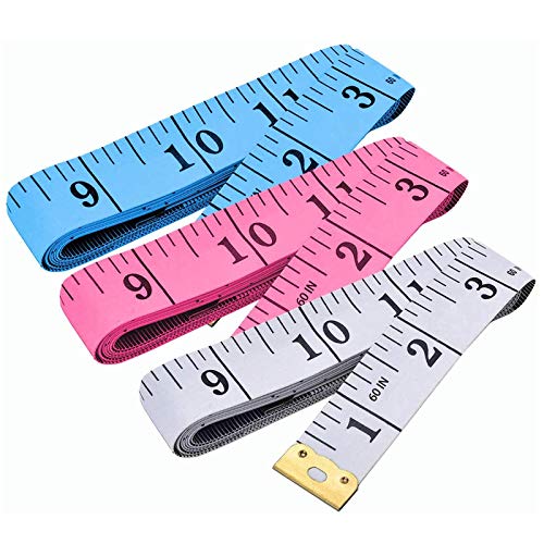 Book Cover Measuring Tape 3 Pack, Tape Measure for Body Double Scale Measurement Tape for Sewing, Body, Tailor 150 cm/60 Inch