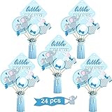 24 Pieces 80's Party Decorations 1980's Retro Centerpiece Sticks Baby Shower or Birthday Party Centerpiece Sticks Table Toppers Photo Booth Props(Blue Elephant)