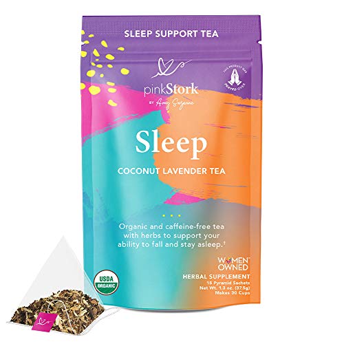 Book Cover Pink Stork Sleep Tea: Coconut Lavender, Oat Straw Sleep Tea, 100% Organic, Supports Falling and Staying Asleep, Women-Owned, 30 Cups