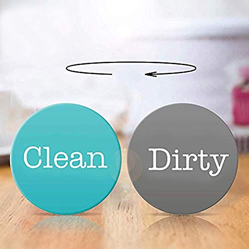 VBAP CORP Dishwasher Magnet Clean Dirty (Aquamarine/Dark-Gray, Vinyl Magnet)