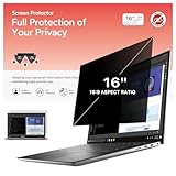 bersem 16 inch Removable Laptop Privacy Screen Filter for 16:9 Ratio Monitor, Anti-Spy, Anti-Glare, Anti-Scratch, UV-Blocking