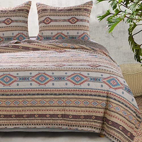 Barefoot Bungalow Phoenix Western Spirit Quilt Set, 3-Piece King/Cal King, Tan