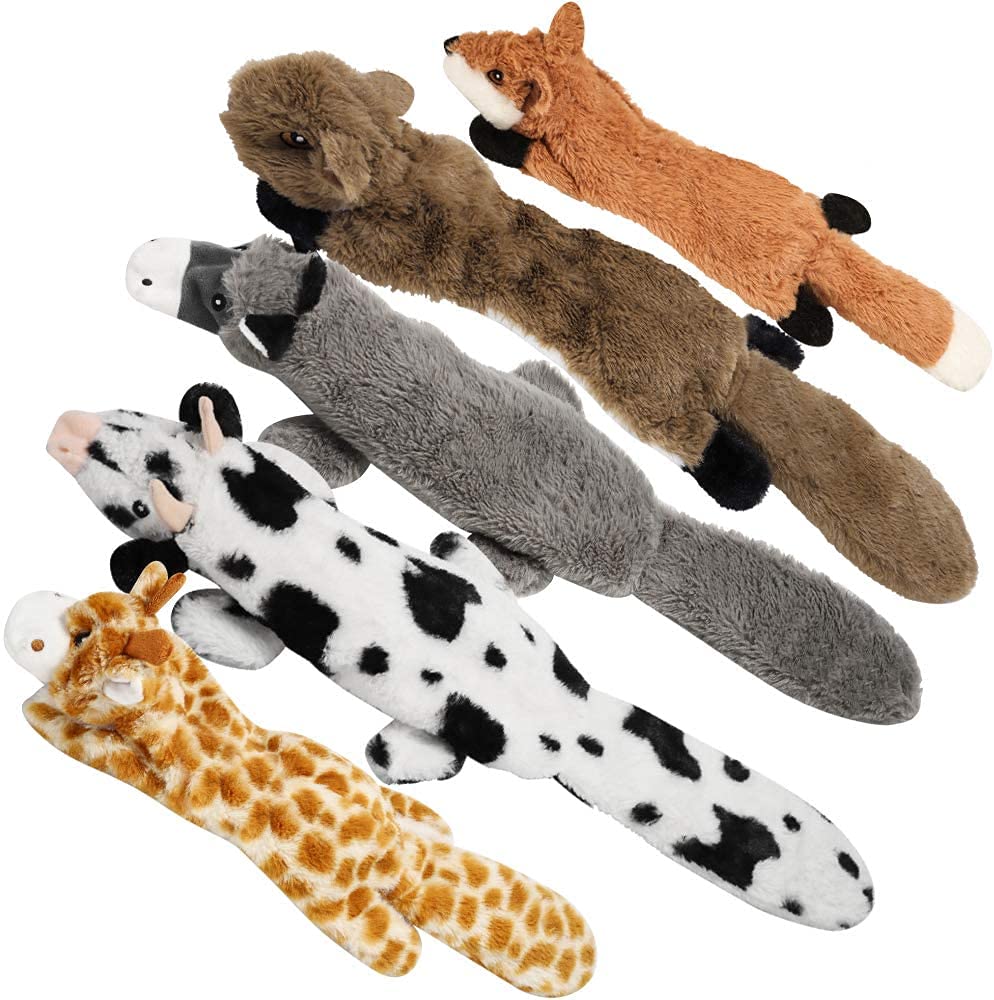 Nocciola 5 Pack Dog Squeaky Toys for Small Medium Dogs, Pet Toys, Cute Plush Toys with Carrying Bag