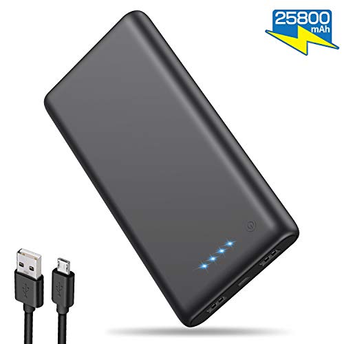 Portable Charger Power Bank 25800mAh High Capacity External Battery Smaller Size Lighter Weight Phone Charger Compatible with Smartphone, Android, Tablet & More