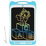 Big Side, Bright, Colorful,Xmas Gift, LCD Writing Tablet, Richgv 12 Inch Digital Ewriter Electronic Graphics Tablet,Portable Drawing Doodle with Memory Lock,Home, School,Office Blue(2 Battery)