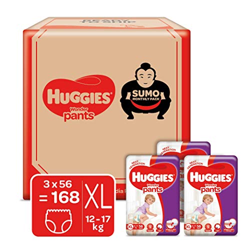 Book Cover Huggies Wonder Pants Diapers Sumo Pack, Extra Large (168 Count)