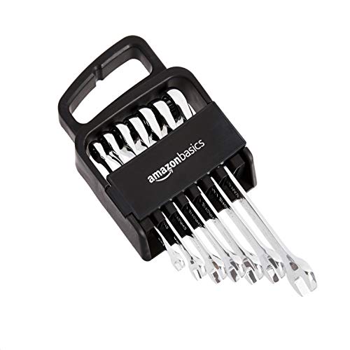 Amazon Basics 7-Piece Metric Ratcheting Combination Wrench Set