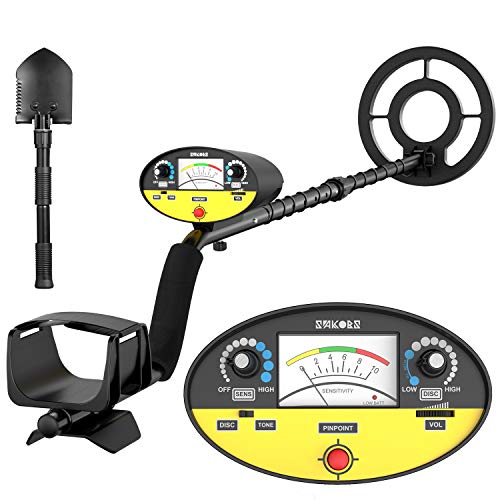 SAKOBS Metal Detector for Adults - High-Accuracy Metal Detector Waterproof Professional【Disc & Tone & Full Metal & Pinpoint Modes】 Gold Finder for Treasure Hunter Underwater Kids