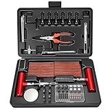 ORCISH Tire Repair Kit, 98 PCS Professional Heavy Duty Tire Plug Kit, Tire Patch Kit for Fix a Flat, Tubeless Tire Puncture Change Tool Kit for Car, Motorcycle, Truck, ATV, Tractor, RV, SUV, Trailer