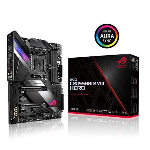 ASUS ROG Crosshair VIII Hero X570 ATX Motherboard with PCIe 4.0, Integrated 2.5 Gbps LAN,Â  USB 3.2, SATA, M.2, Node and Aura Sync RGB Lighting