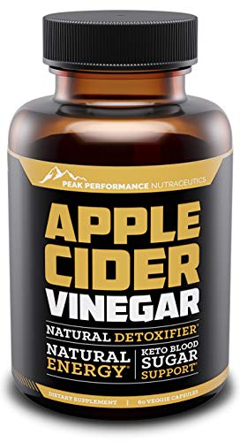 Apple Cider Vinegar Capsules, All Natural Vegan Dietary Supplement for Bloating Relief and Weight Loss. Detox and Cleanse, Hunger and Appetite Suppressant, Improve Digestion. 60 ACV Pills