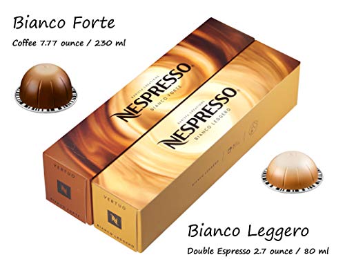 Book Cover Nespresso VertuoLine Barista Creations Variety for Recipes with Milk: Bianco Forte (7.77 ounce), Bianco Leggero (2.7 ounce), 20 Capsules