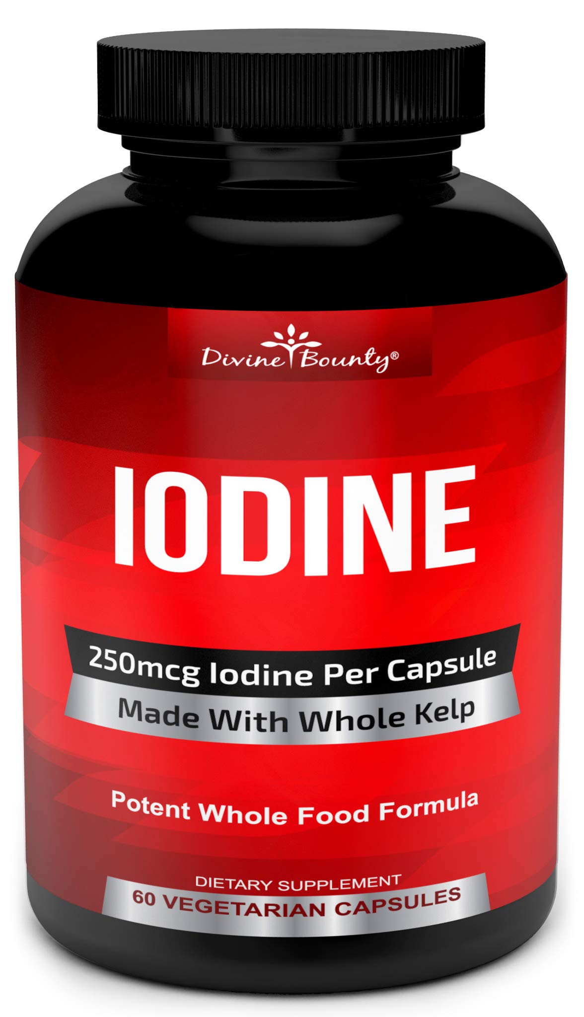 Book Cover Iodine Supplement 250mcg - Iodine Pills from Sea Kelp (Grown in USA) - Thyroid Support Supplement (Ascophyllum Nodosum) - 60 Sea Kelp Capsules 1