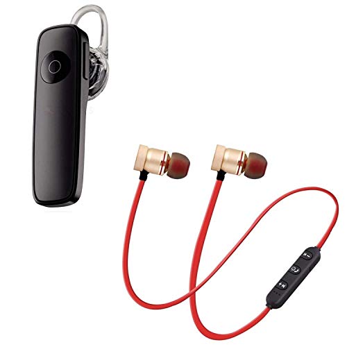 GO SHOPS k1 Bluetooth 4.1 Wireless Headset, Noise Canceling Hands-Free with Magnetic Wireless Bluetooth Sport in-Ear Earbuds & Mic Compatible with All Smartphones (Assorted Colour)