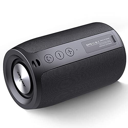 Portable Bluetooth Speakers, Outdoor Speaker, Mini Wireless Waterproof IPX5, Zealot S32 Upto 12H Playtime, Stereo Pairing, MIC/TF Card/USB/AUX for Home/Outdoor Competible for iOS Andriod Black