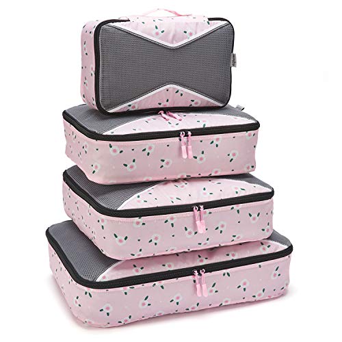 Allfourior Travel Packing Cubes -4/5 Set Compression Package Luggage Organizer
