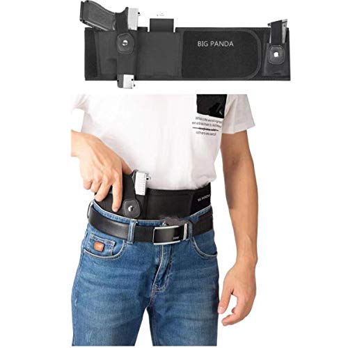 Belly Band Holster for Concealed Carry,Black- Breathable Neoprene Waist Holster for Men and Women - Fits Glock, Kahr, Beretta, Sig Sauer, Ruger LCP, M&P Shield, etc