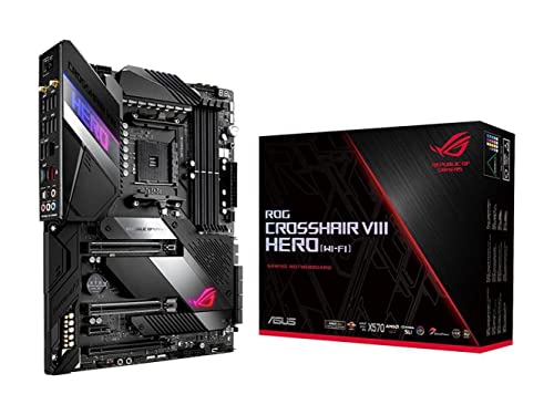 Book Cover ASUS ROG X570 Crosshair VIII Hero (Wi-Fi) ATX Motherboard with PCIe 4.0, on-Board WiFi 6 (802.11Ax), 2.5 Gbps LAN, USB 3.2, SATA, M.2, Node and Aura Sync RGB Lighting