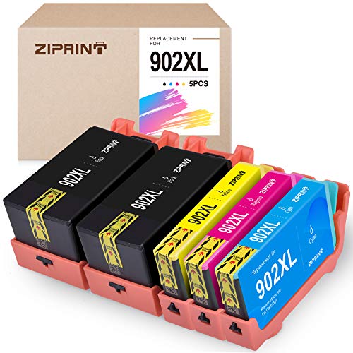 Book Cover ZIPRINT Remanufactured 902XL Ink Cartridge Replacement for HP 902XL 902 XL for HP OfficeJet Pro 6958 6968 6978 6950 6960 6970 Printer (2 Black 1 Cyan 1 Magenta 1 Yellow, 5-Pack)