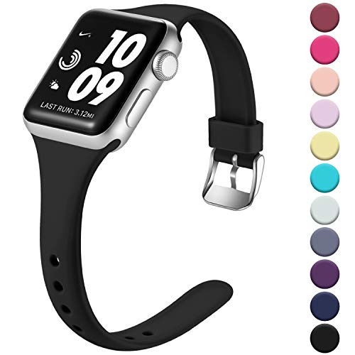 Laffav Sport Band Compatible with Apple Watch 42mm 44mm iWatch Series 5 4 3 2 1 for Women Men, Black, M/L