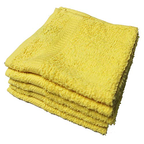 12 Pack Yellow Hands Towels Fingertip Towel Make Up Face Wipes Highly Absorbent Washcloths (12" Wx12 L)