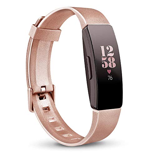 AK Soft TPU Wristbands Compatible with Fitbit Inspire 2/Fitbit Inspire HR/Fitbit Inspire/Fitbit Ace 2 Bands, Sports Waterproof Wristbands for Fitbit Inspire HR Fitness Tracker(Rose Gold, Small)