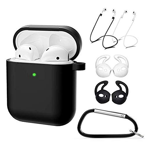 Book Cover 2019 OULUOQI for Airpods Case, 360Â°Protective Shockproof for Airpods Case Cover Compatible with Apple Airpods 2 &1 (Front LED Visible)