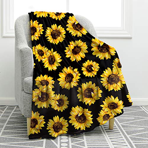Book Cover Jekeno Sunflower Blanket Soft Warm Print Throw Blanket Lightweight for Kids Adults Women Gift 50
