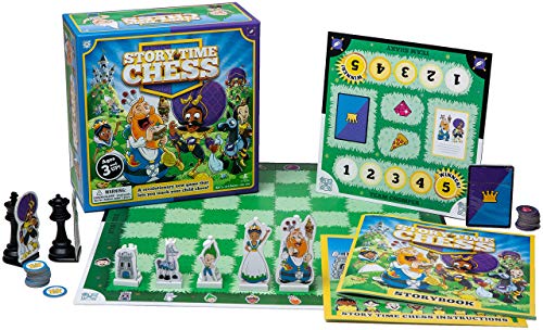 Book Cover Story Time Chess - Beginner Story and Character Educational Chess Game - Starting at 3 Years Old - Dual Sided Pieces, 30 Mini Games
