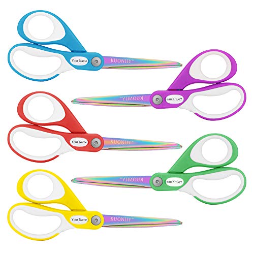 KUONIIY Scissors Titanium Blades Soft Comfort-Grip Handles 5-Pack,8 Inch