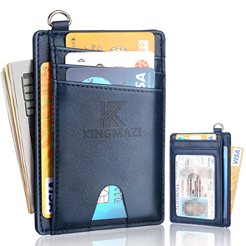 Slim Minimalist Front Pocket RFID Blocking Wallets, Credit Card Holder with D-Shackle for Men Women